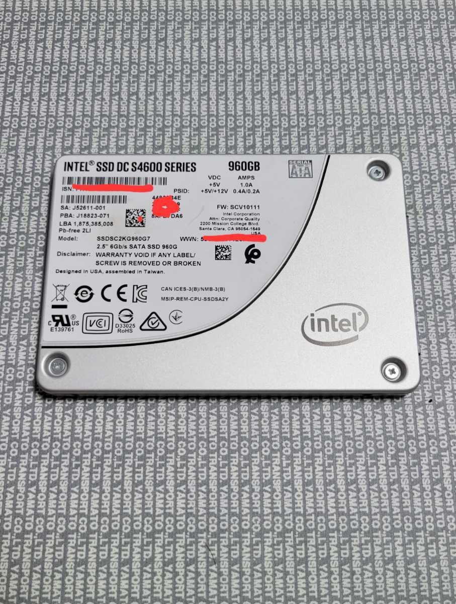 intel SSD DC S4600 2.5 500GB SSDSC2KG960G7 SATA ◆1552h◆ _画像1