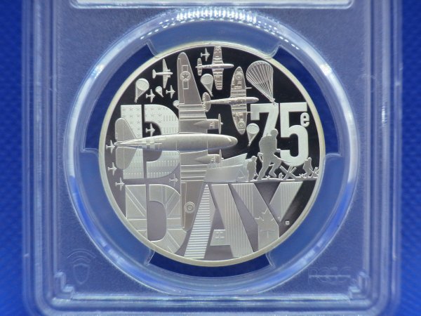 【1円！ 最高鑑定 品質保証】2019年 フランス The D-Day 銀貨 PCGS PR70DCAM BOA 10ユーロ モダンコイン_画像3