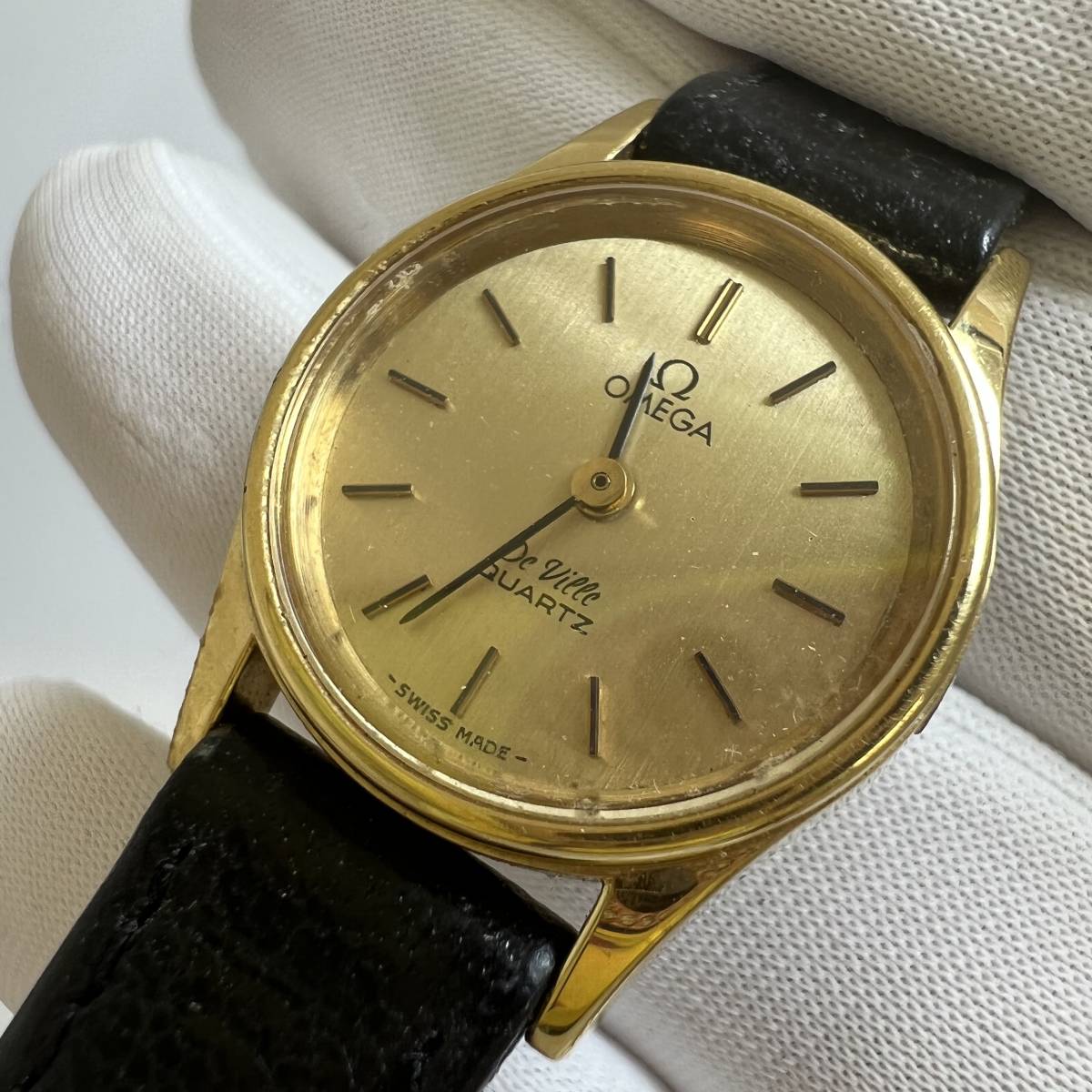 稼働品】OMEGA Deville オメガ 25mm Quartz 腕時計 レディース www.bia