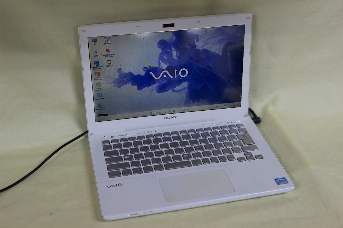 中古ノートパソコン SONY VAIO SVS1312AJ Windows11 COREi3 4GB 500GB 13.3inchワイド HD Bluetooth・カメラ内蔵 OS有 元箱付_画像1