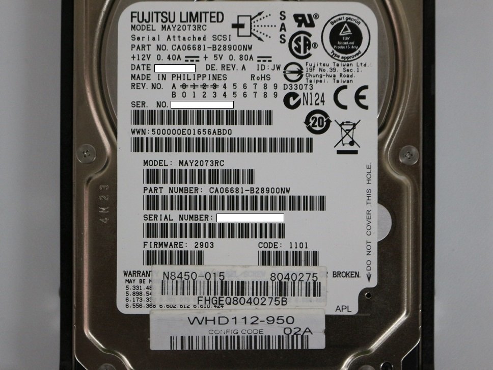 Fujitsu 富士通 2.5インチ MAY2073RC SAS-SCSI 10K HDD73GB 在庫限定_画像2
