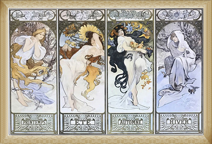 額装済/四季 Les Saisons/アルフォンス ミュシャ i-img434x295-