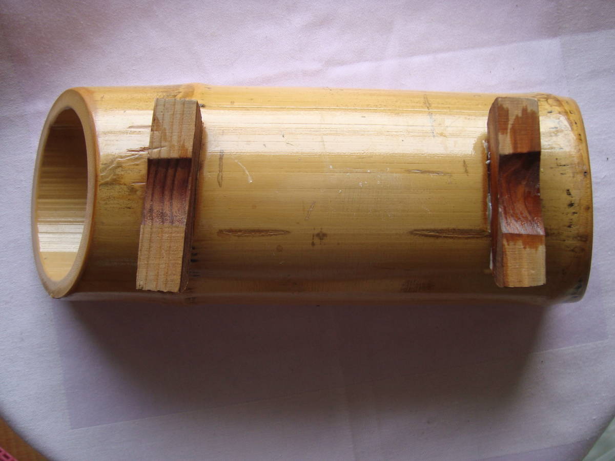 竹製花器と木製デッサン人形２体のセット　USED_裏