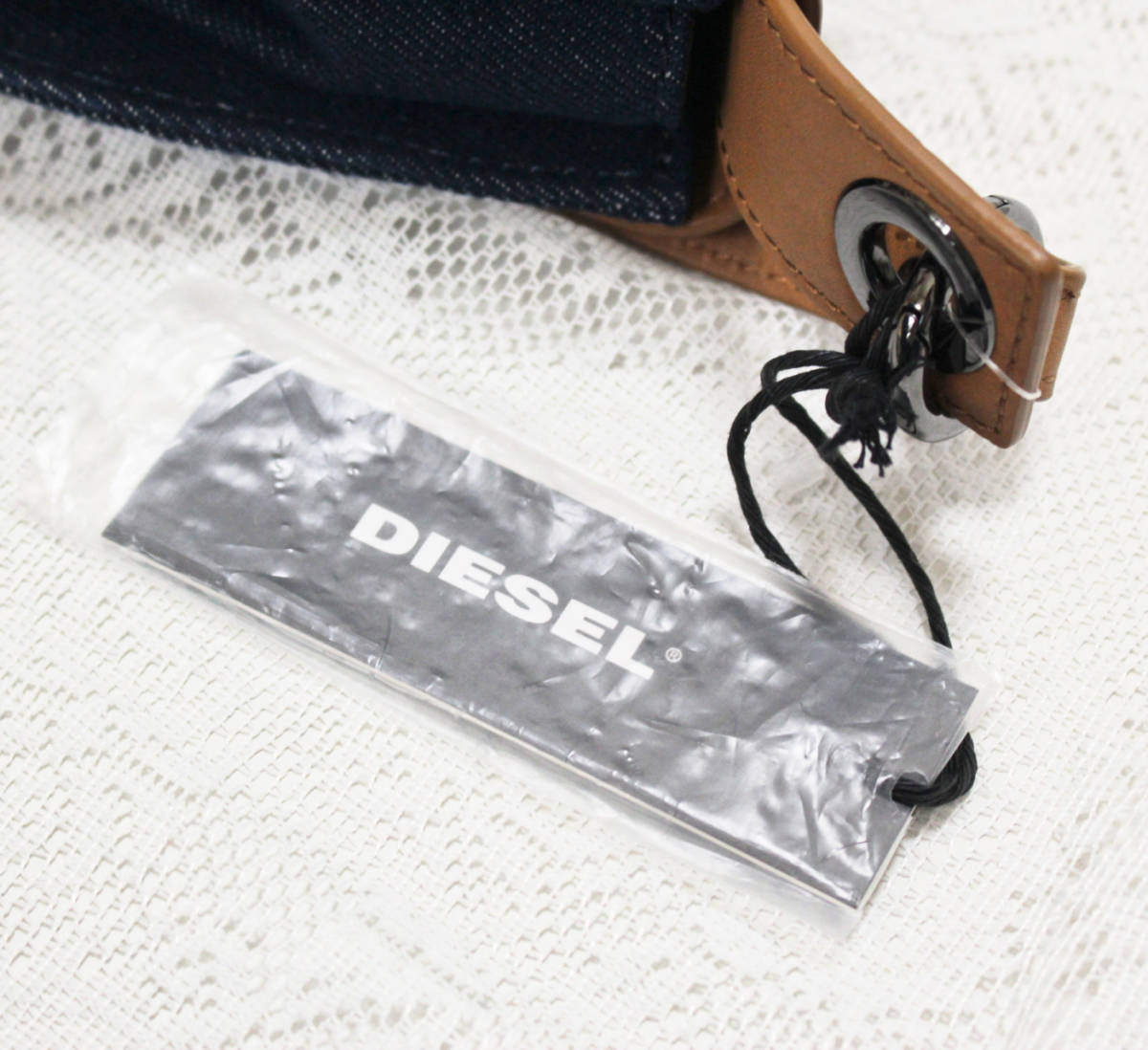 DIESEL ディーゼル》新品 サークルロック デニム切替 レザーショルダー