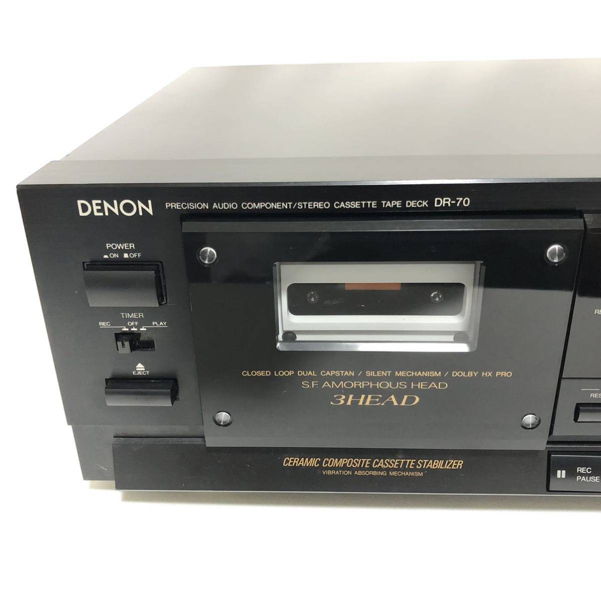 希少☆動作☆リモコン付き】DENON ステレオカセットテープデッキ DR-70