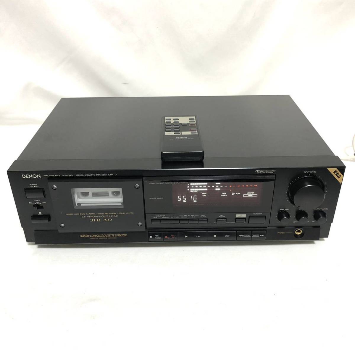 希少☆動作☆リモコン付き】DENON ステレオカセットテープデッキ DR-70
