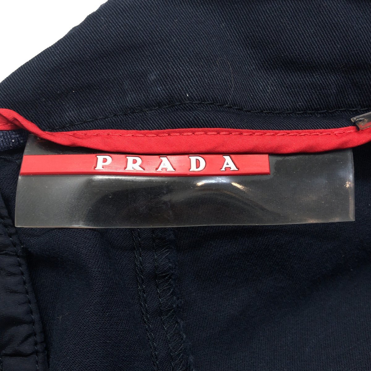 伊製 PRADA プラダ ロゴワッペン ストレッチ チノ ショーツ 46 w76