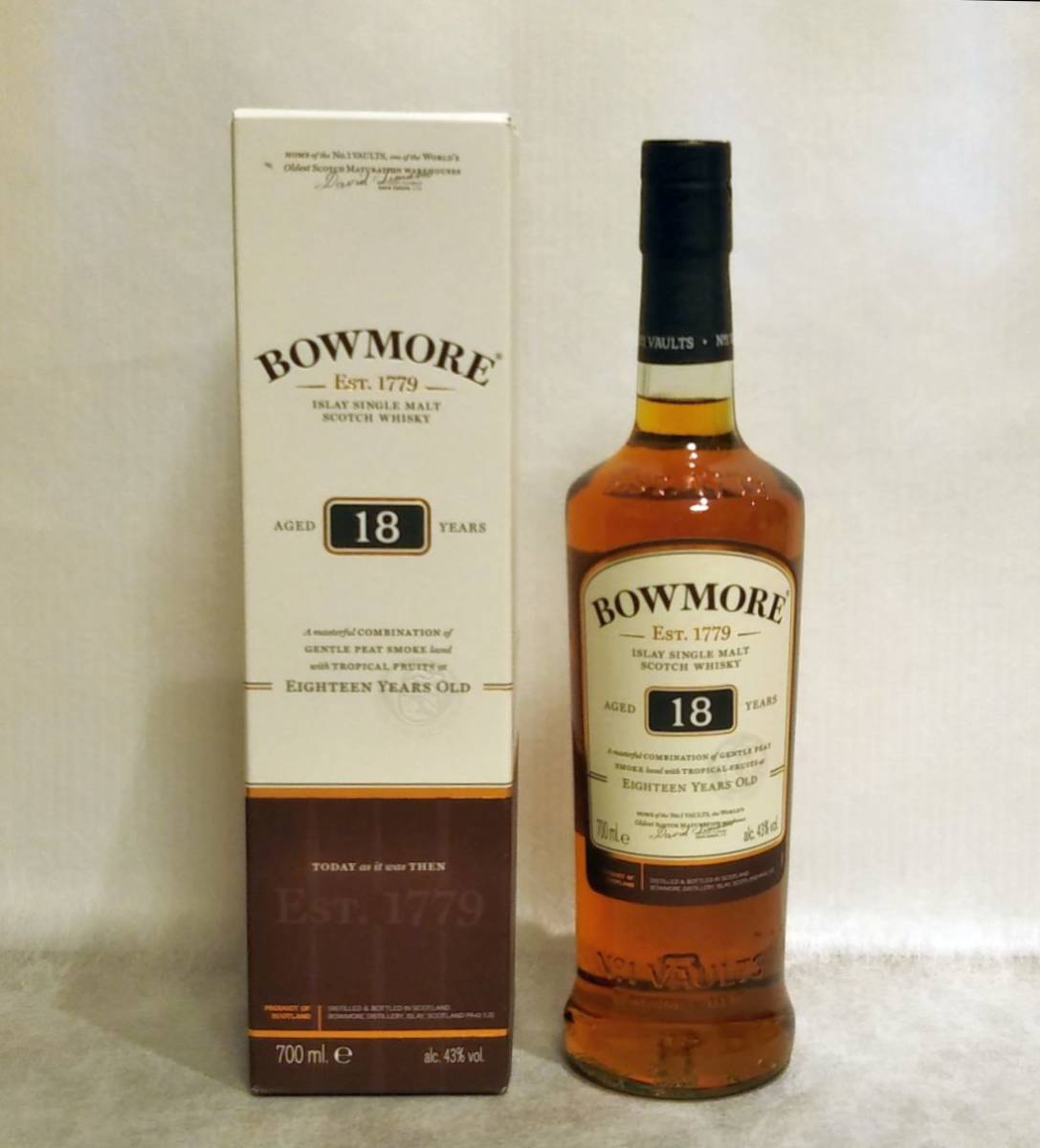 BOWMORE ボウモア18年 正規品 シングルモルト ウイスキー 700ml 43% 箱付き