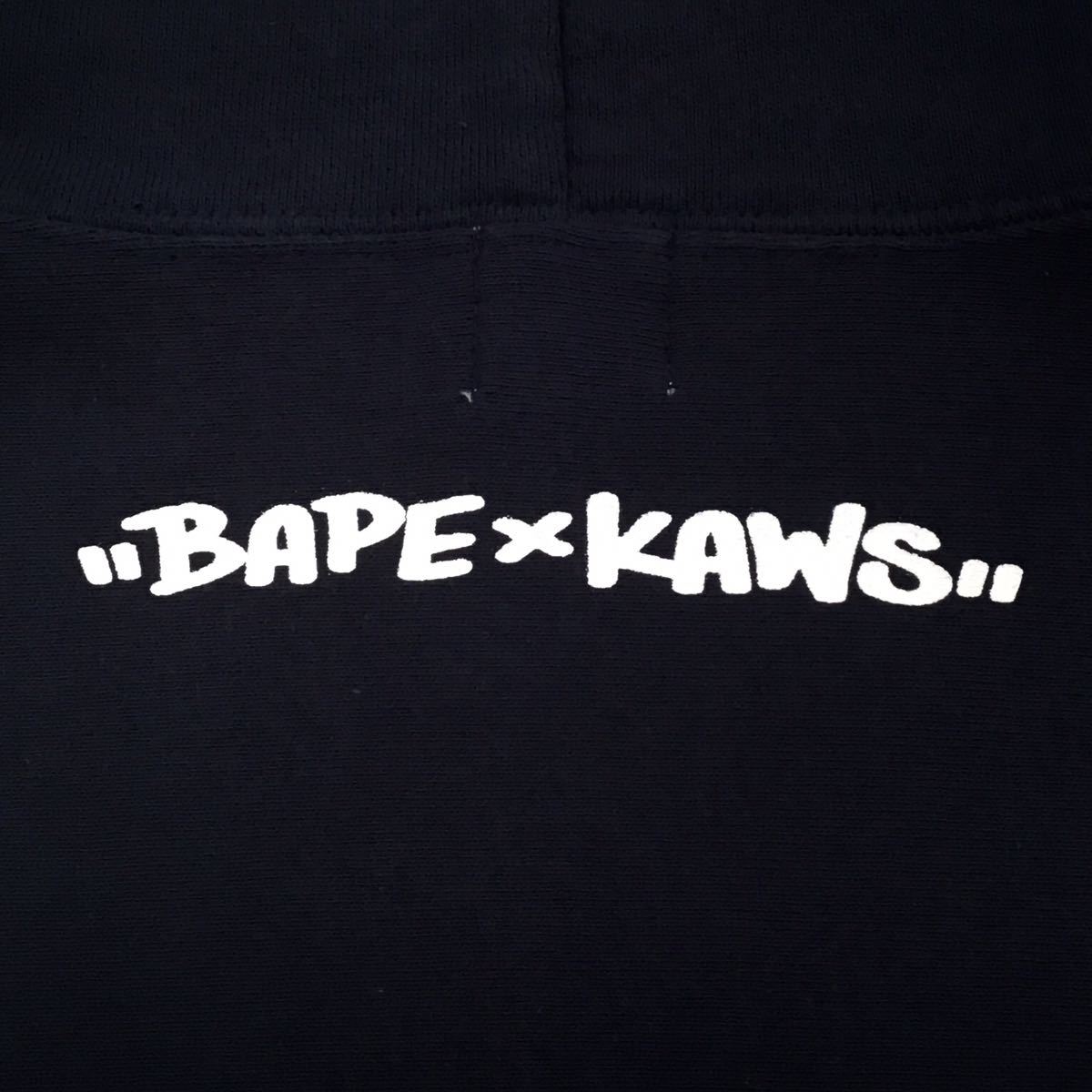 * ultra rare * kaws × BAPE pull over Parker M size NAVY a bathing ape hoodie Kaws Ape Bape A Bathing Ape nigo k13