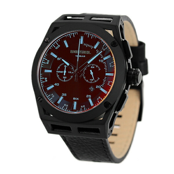 超歓迎された 48mm タイムフレーム メンズ 時計 ディーゼル 送料無料 新品 クロノグラフ 黒 オールブラック 腕時計 DIESEL DZ4544 男性用