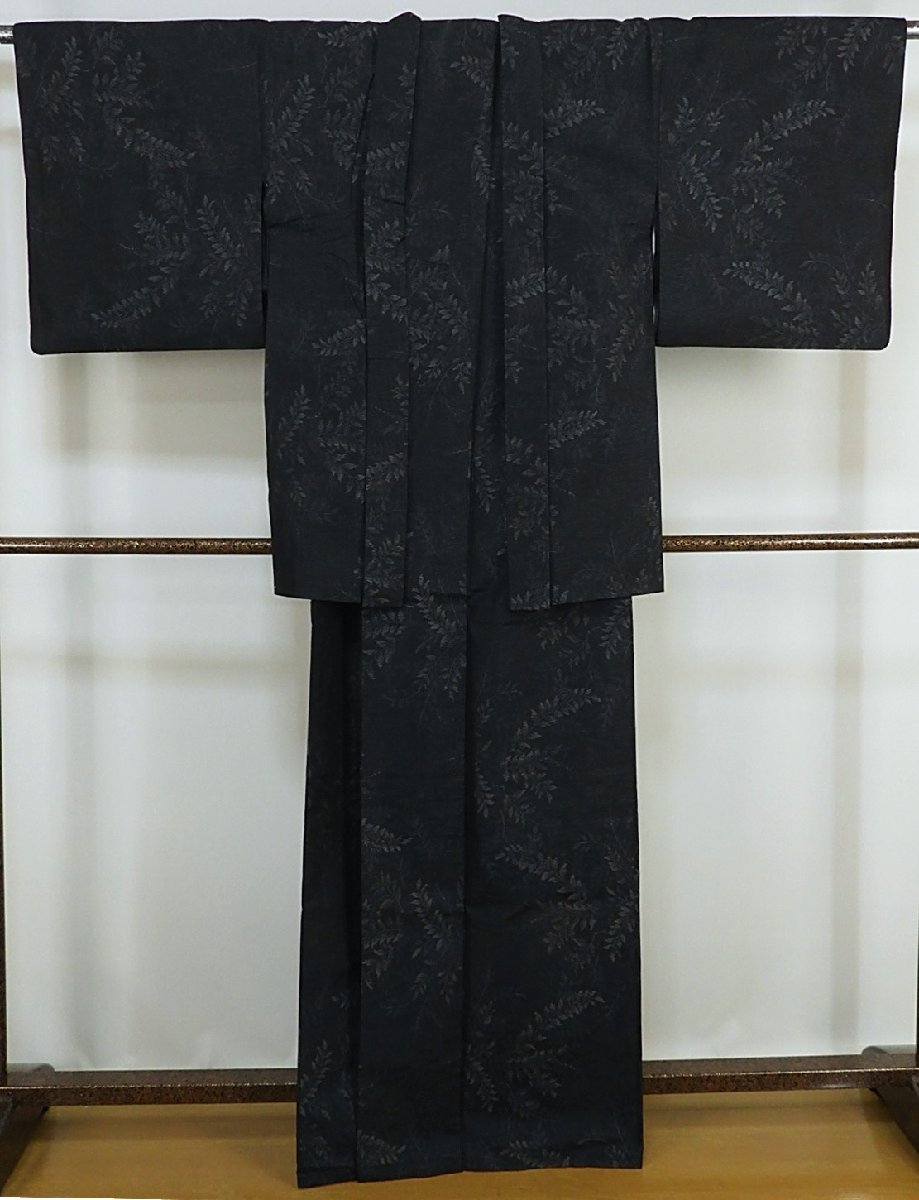 Y110 正絹 大島紬 アンサンブル 葉柄 身丈165cm www.ceiplashuertas.com