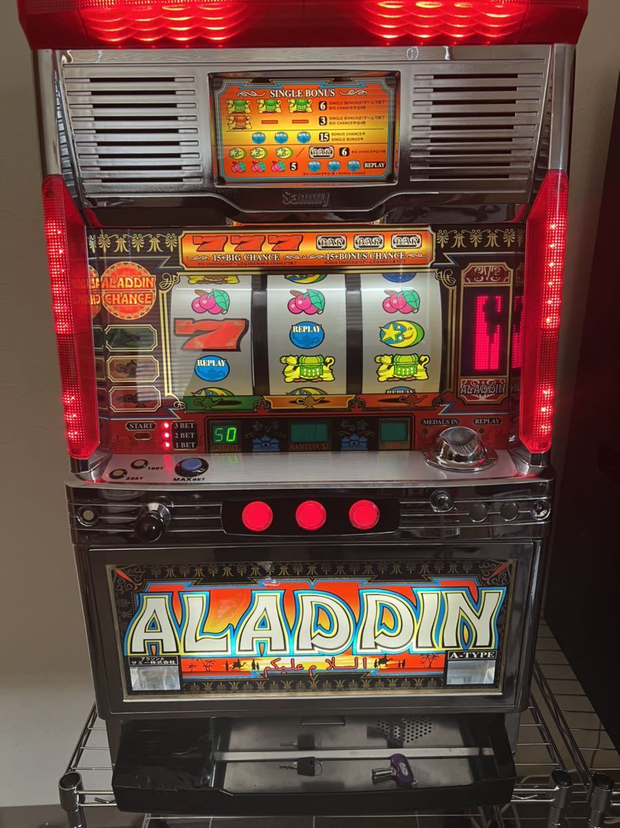パチスロ アラジンA4号機コイン不要機オートBET付 [リールLED パチスロ アラジンA4号機コイン不要機オートBET付 [リールLED
