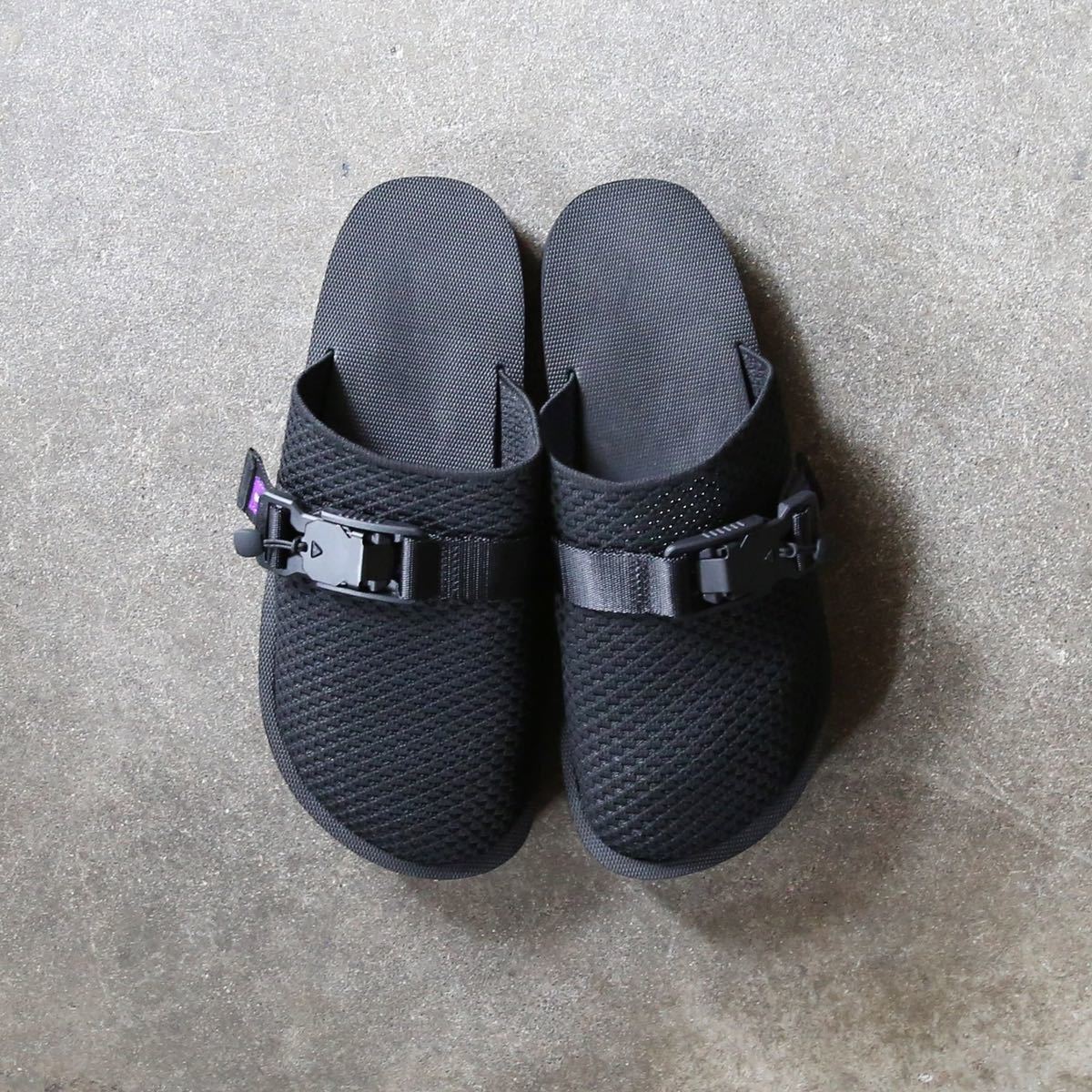 ★美品★THE NORTH FACE PURPLE LABEニットサンダルKnit SandalノースフェイスパープルレーベルBLACKブラック25cmUS7黒PL