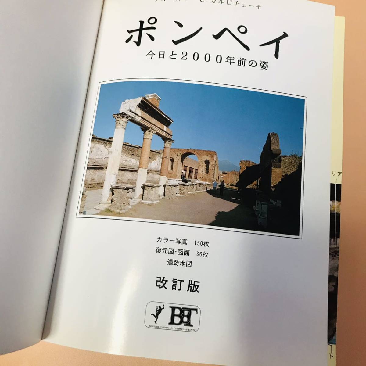 ポンペイ　今日と1000年前の姿　ボネキ出版　カラー写真150枚　復元図図面36枚　遺跡地図_画像2