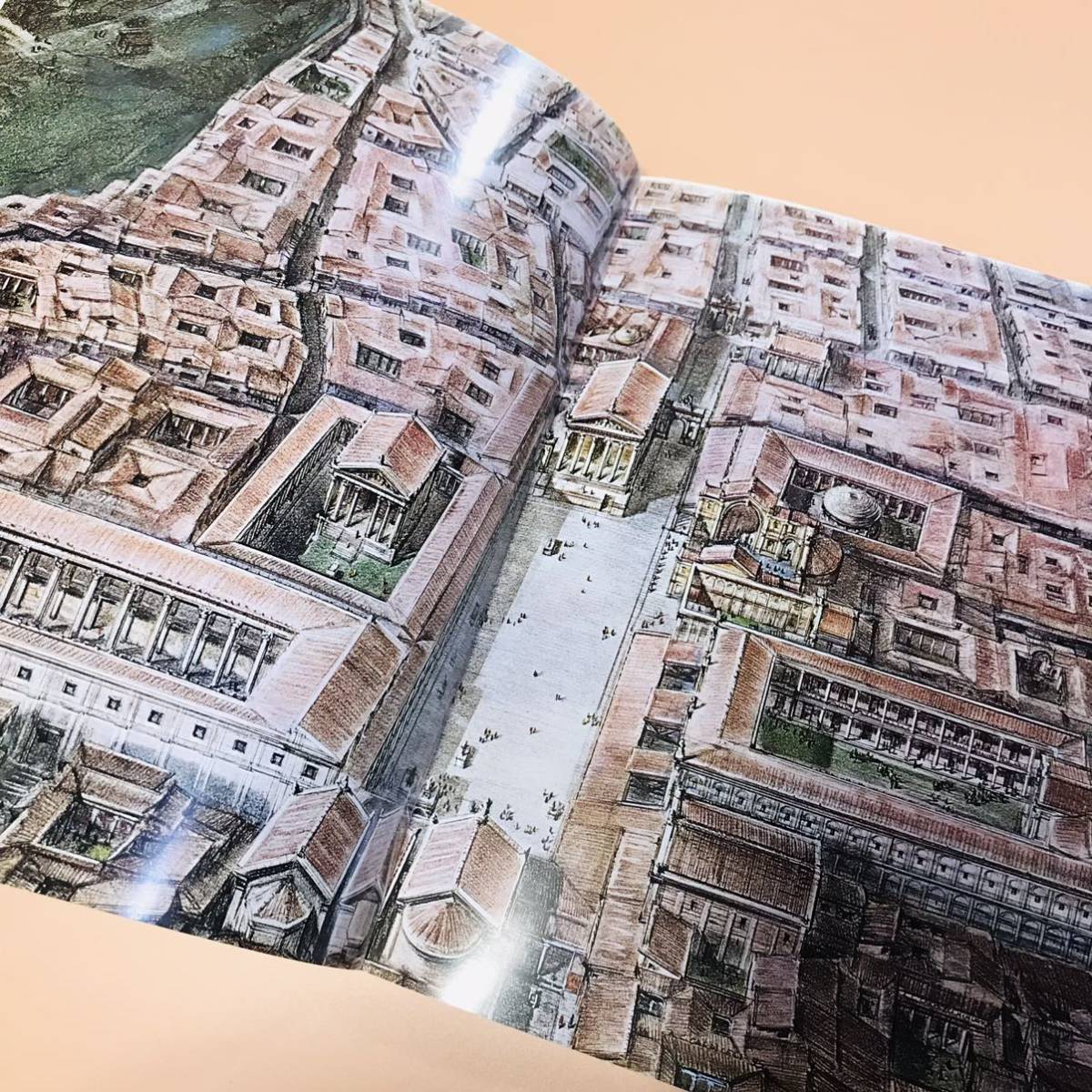 ポンペイ　今日と1000年前の姿　ボネキ出版　カラー写真150枚　復元図図面36枚　遺跡地図_画像5