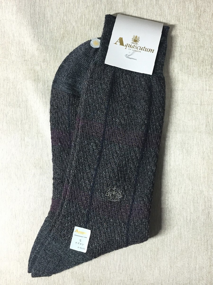 ★【Aquascutum(アクアスキュータム)】〈ソックス靴下・メンズ・単品〉25cmグラデーション《未使用》送料140円_画像1