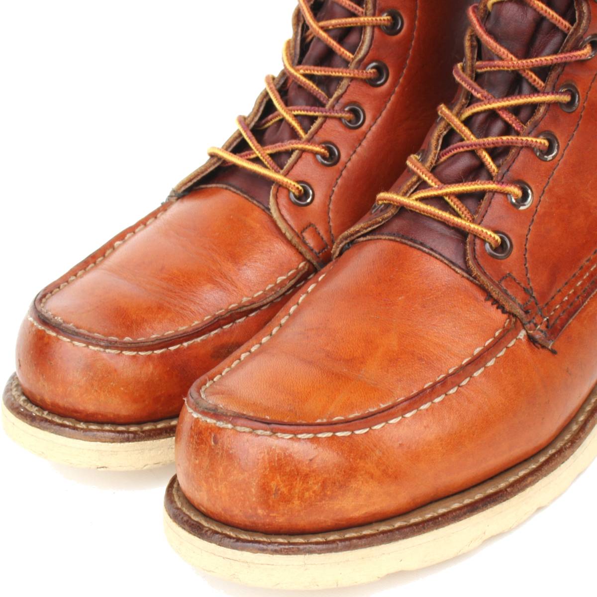 (27569) прекрасный товар 81 год производства квадратное стежок REDWING877 Red Wing 8D примерно 26cm (80 годы Vintage 4 угол собака бирка MADE IN USA квадратное собака бирка старый собака бирка )