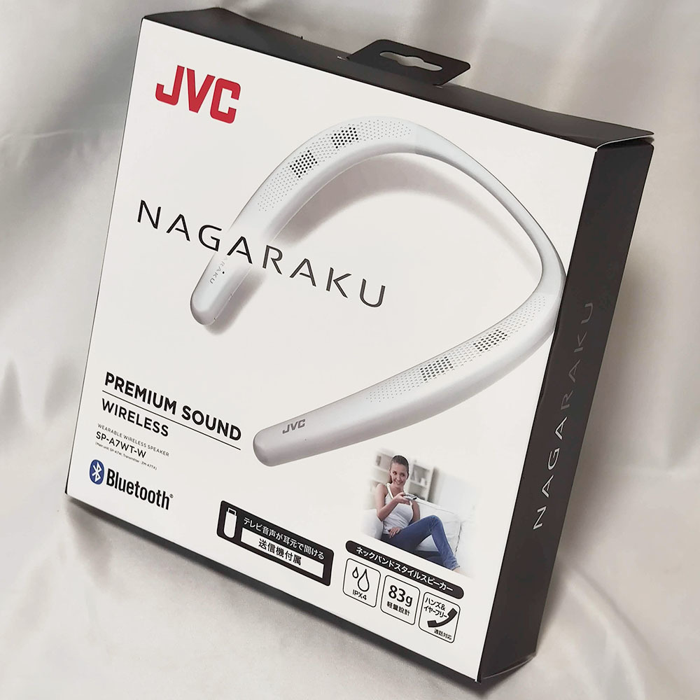 新品同様・送料無料 JVC SP-A7WT-W Nagaraku Bluetooth送信機付属