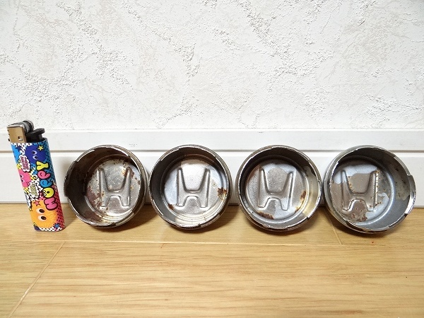  редкий Vintage HONDA Honda оригинальный металлический подбородок ступица колпак колпаки 4 шт наружный диаметр 59mm старый машина highway racer retro подлинная вещь 