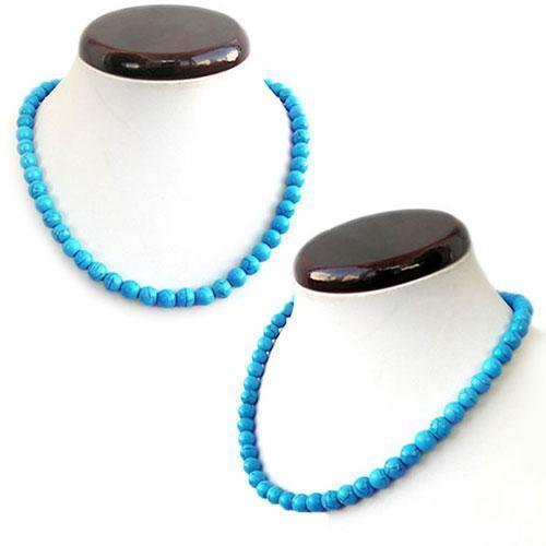 109円 【SALE/89%OFF】 ターコイズ ネックレス ブルー 10mm 磁石〔NE3-78-10mm〕