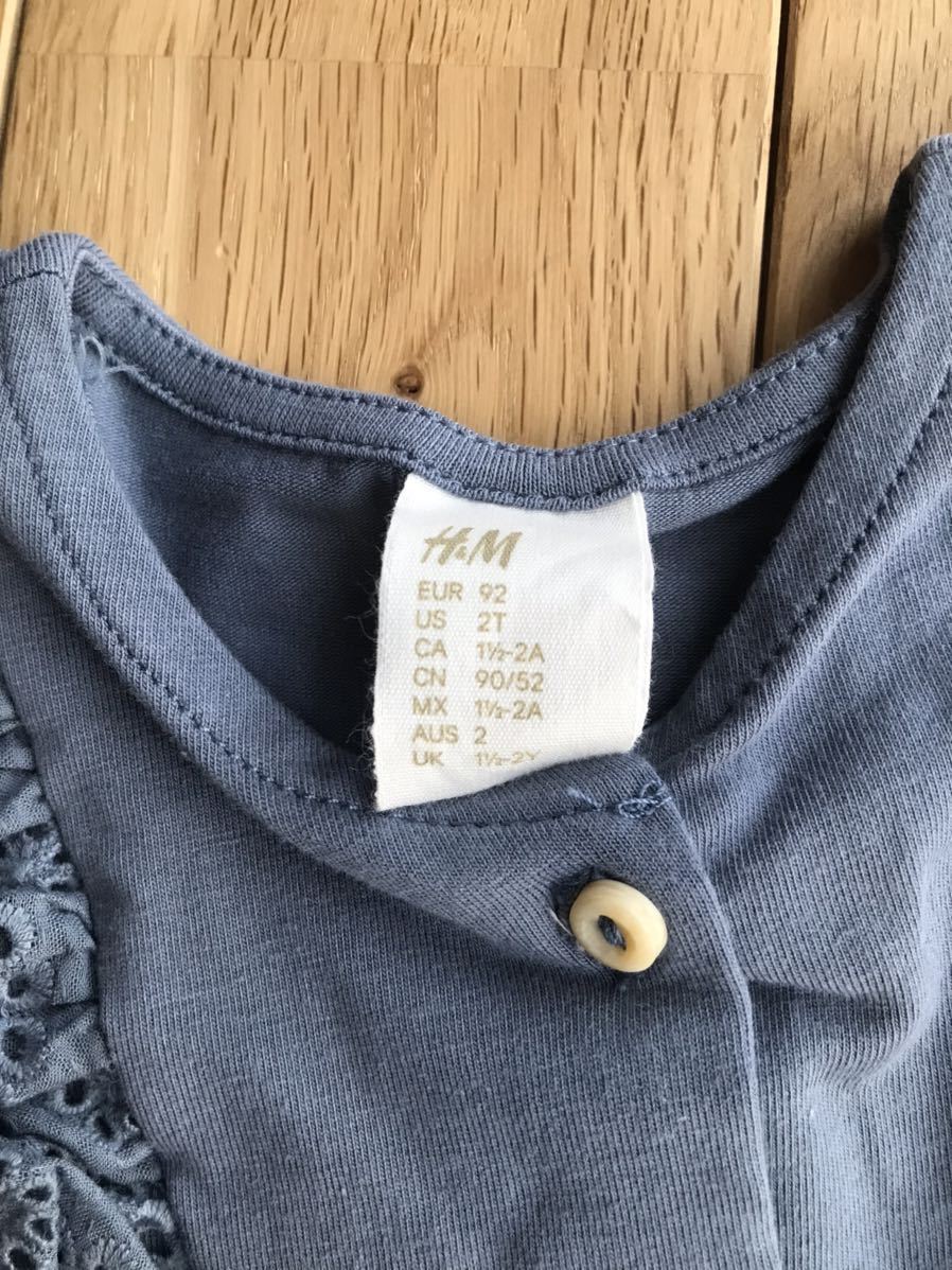 新品 H&M 刺繍 ワンピース 長袖 90センチ 95センチ 女の子 ベビー