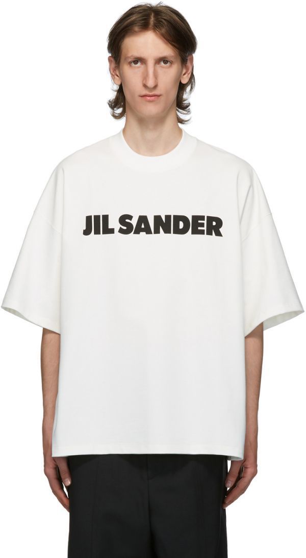 美品　ジルサンダー　Jil Sander　ジルサンダー+　ロゴTシャツ　ビックT　ホワイト_画像1
