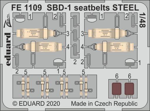 エデュアルド ズーム1/48 FE1109 SBD-1 Dauntless seatbelts for Academy kits_画像1