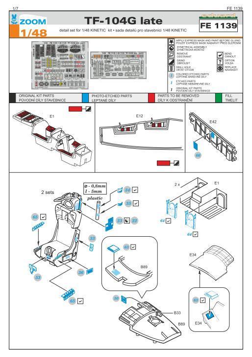 エデュアルド ズーム1/48 FE1139 TF-104G Starfighter late for Kinetic Model kits_画像2