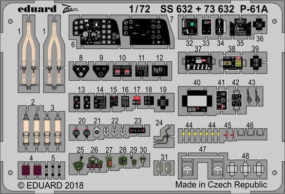 エデュアルド ズーム1/72SS632 P-61A 'Black Widow' interior for HOBBY BOSS kit_画像1