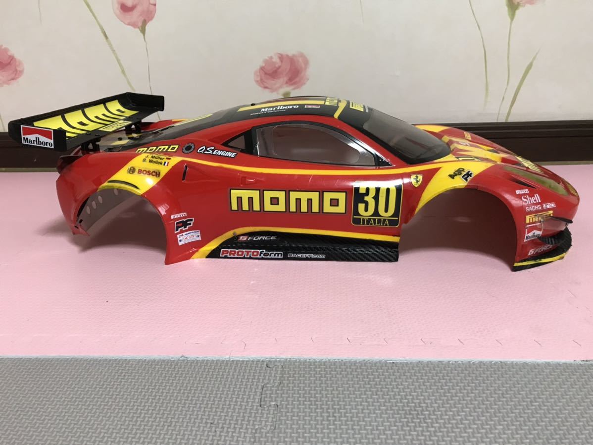 送料無料　1/8 フェラーリ 458 モモ レーシングカー　ラジコンボディ　エンジンカー 京商 KYOSHO FERRARI Italia  INFERNO momo RC BODY