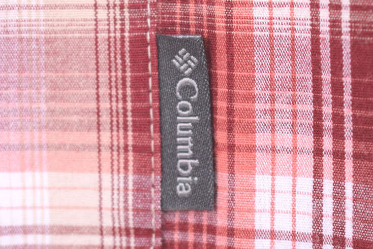 【送料無料】 コロンビア アウトドア コットン チェック柄 BDシャツ ボタンダウン 半袖シャツ メンズXL Columbia 大きいサイズ 古着 CB0932