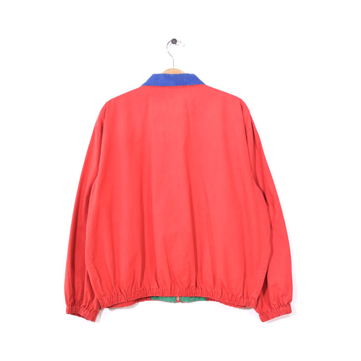 【送料無料】 80S 90S ラルフローレン コットン スウィングトップ ジャケット メンズS 赤色 ヴィンテージ 赤色 Ralph Lauren 古着 DZ0261_画像2