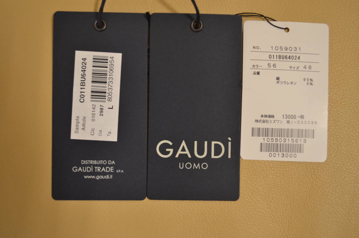 新品 　未使用　タグ付き　男性 メンズ GAUDI JEANS ガウディ　クルーネック半袖Ｔシャツ　48(Ｌ)サイズ 　送料無料