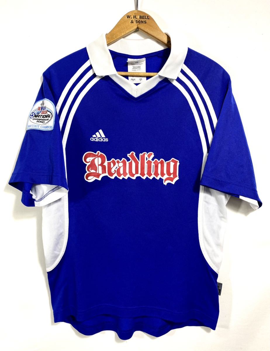 ■ adidas 2004 Beadling Soccer Club #16 サッカー ユニフォーム Tシャツ 古着 アディダス サッカー スポーツ ブルー サイズS ■_画像1