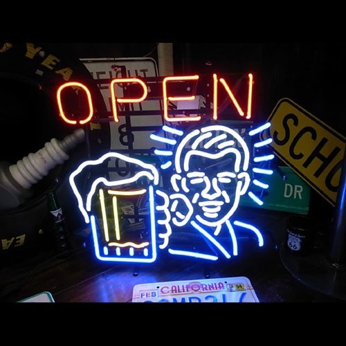 ネオンサイン OPEN BEER オープン ビール ネオン管 照明 店舗装飾