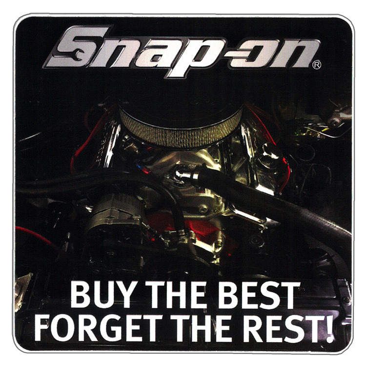 Snap-on スナップオン デカール スクエア BUY THE BEST エンジン ブラック 縦12.7×横12.7cm ステッ_画像1