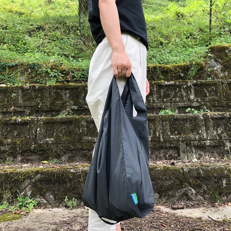  reflector eko-bag L size ( black ) shopping bag carrier bags stylish compact folding instrumental 
