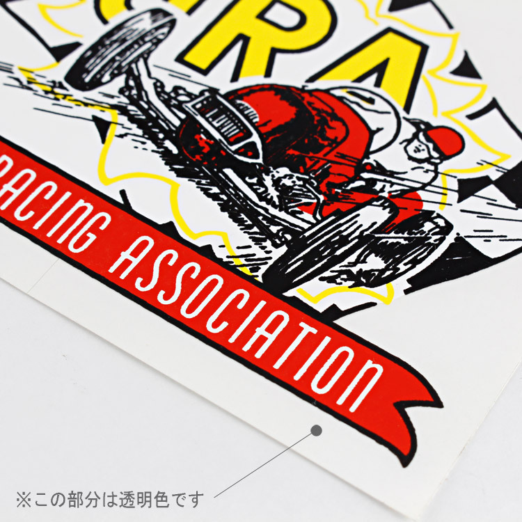 ヴィンテージ レーシング デカール ”UNITED RACING ASSOCIATION” 縦10.9×横13.5cm クリアフィ_画像2