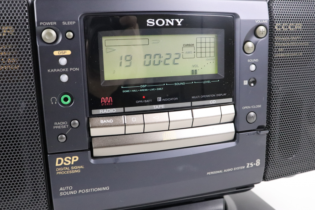 【通電OK】SONY ZS-8 ソニー SONAHAWK ソナホーク 回転台 SWV-2 リモコン 箱付き CD ダブル ラジカセ カセット テープ  ラジオ 008JDAQ90