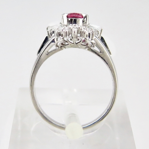 Pt900 ☆リング ルビー0.65ct/ダイヤモンド0.23ct○12.5号