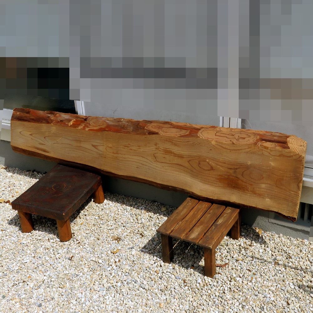 一枚板 厚板◆檜 杉 板 ヒノキ スギ 無垢材 DIY 天然木 テーブル 天板 カウンター 無加工 木材 約1830x280x3.7mm 造作材 棚板 加工用 古材_画像1
