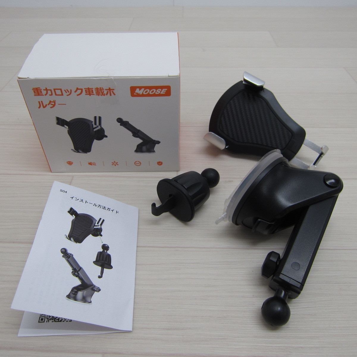 540円 別倉庫からの配送 KS6770MOOSE 重力ロック車載スマホホルダー 車 2in1