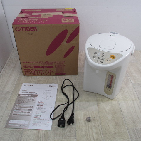5333PB【美品】タイガー魔法瓶(TIGER) マイコン電気ポット 保温機能 節電タイマー 2.2L アーバンホワイト PDR-G220-WU