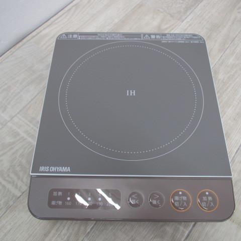6067PS【未使用】アイリスオーヤマ IHコンロ IHクッキングヒーター 1000W 卓上 デザイン IHK-T38 ブラウン