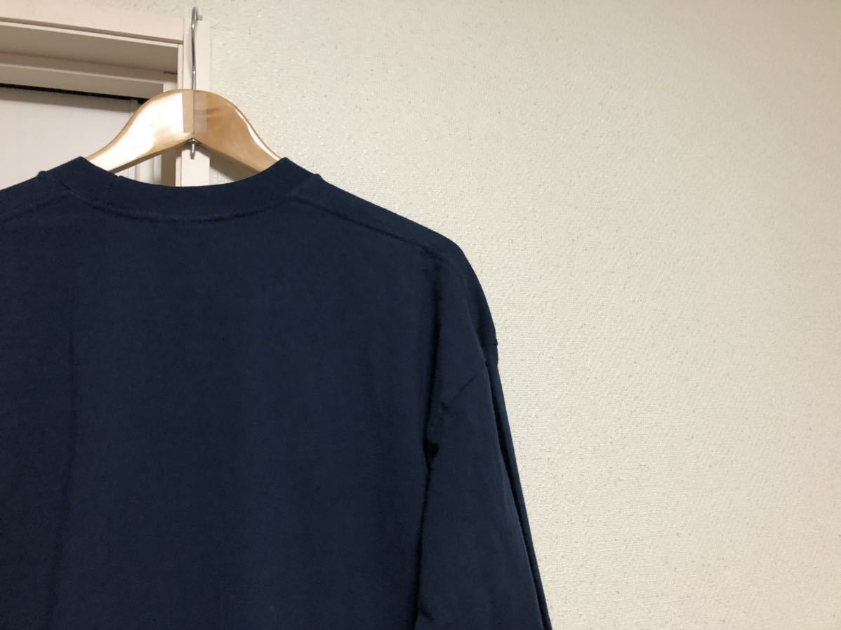 【送料込】90sヴィンテージ FABRIC MADE IN USAアメリカ製 PRO CLUB ネイビーカラー 紺長袖Tシャツ ロンT サイズ表記2XL-TALLビッグサイズ_画像4