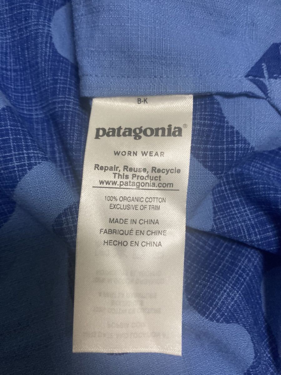 patagonia パタゴニア pataloha パタロハ アロハシャツ　半袖シャツ 柄シャツ　リーフ柄　葉っぱ柄　ブルー　２０１７年モデル Ｌサイズ_画像5