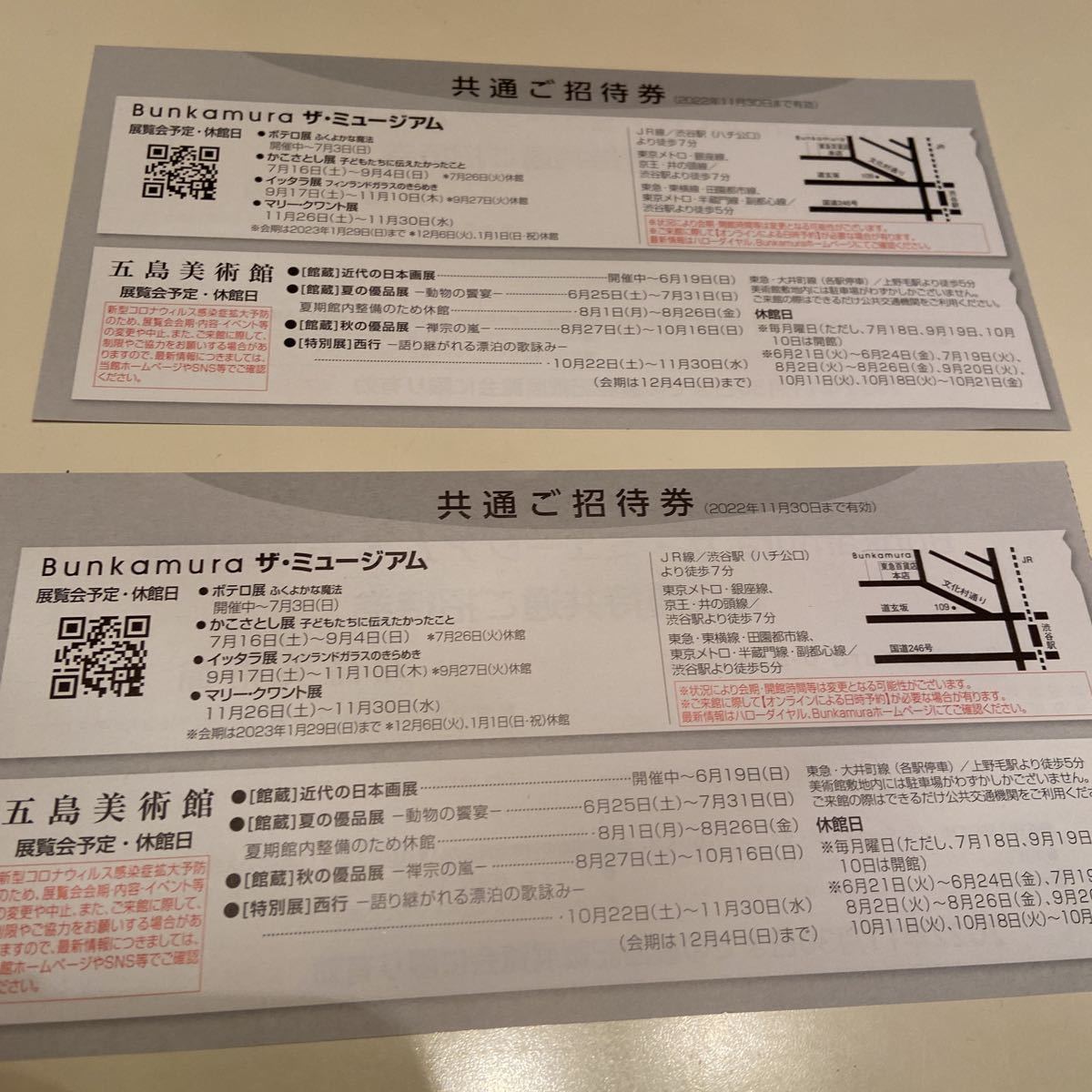 ザミュージアム Bunkamura 株主優待 ご招待券　二枚組セット_画像2