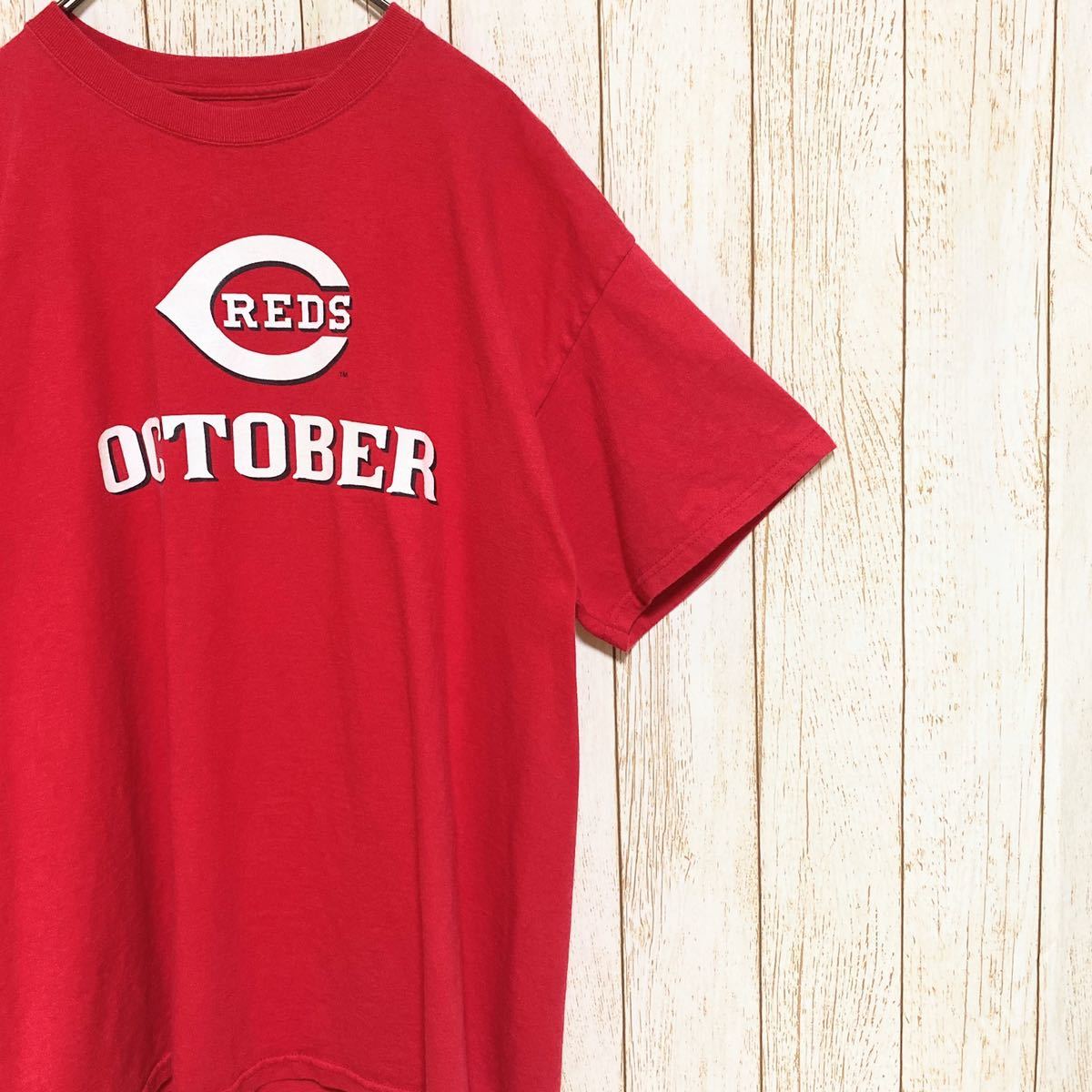 MLB Cincinnati Reds シンシナティ・レッズ プリント Tシャツ XL メジャーリーグ USA古着 アメリカ古着_画像1