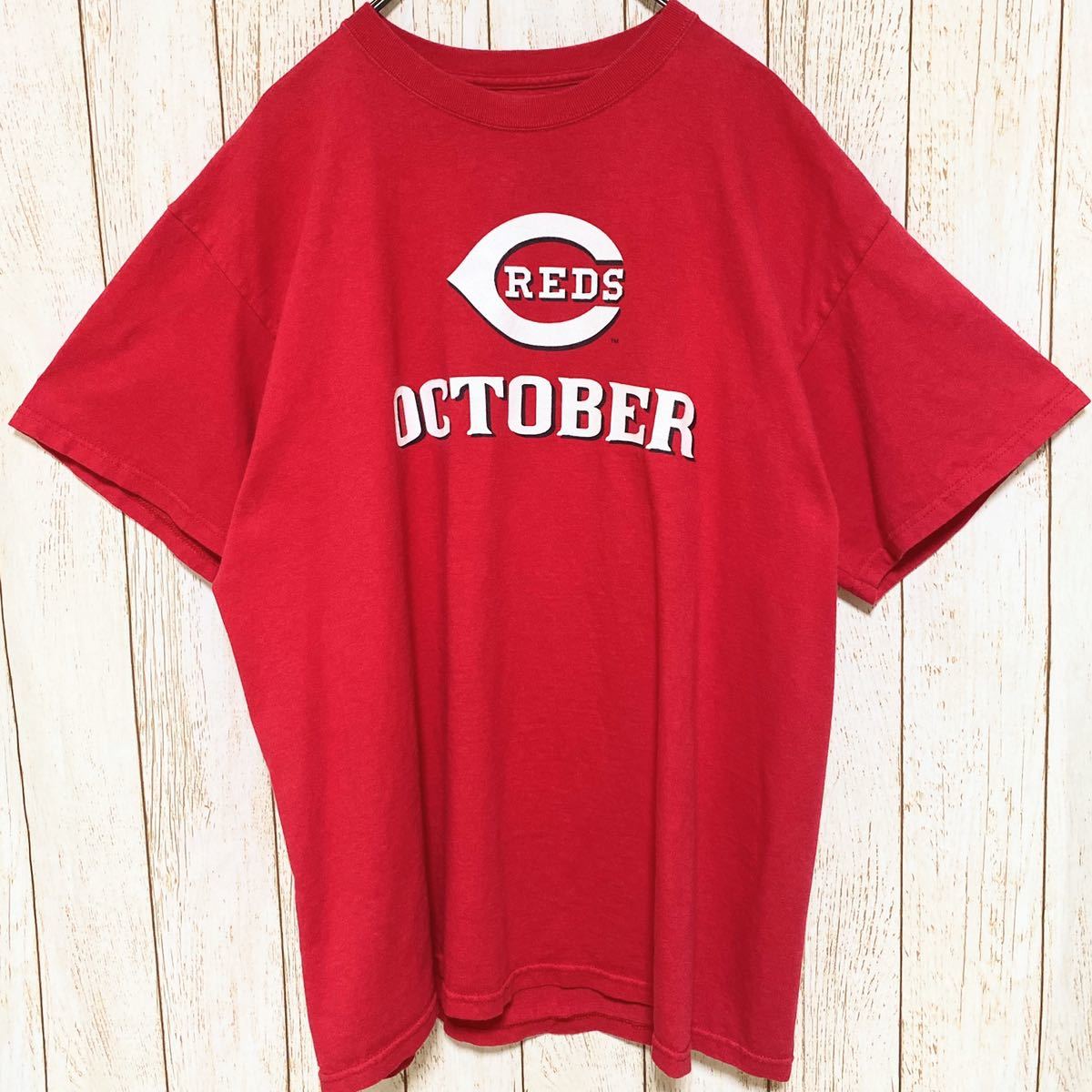 MLB Cincinnati Reds シンシナティ・レッズ プリント Tシャツ XL メジャーリーグ USA古着 アメリカ古着_画像2