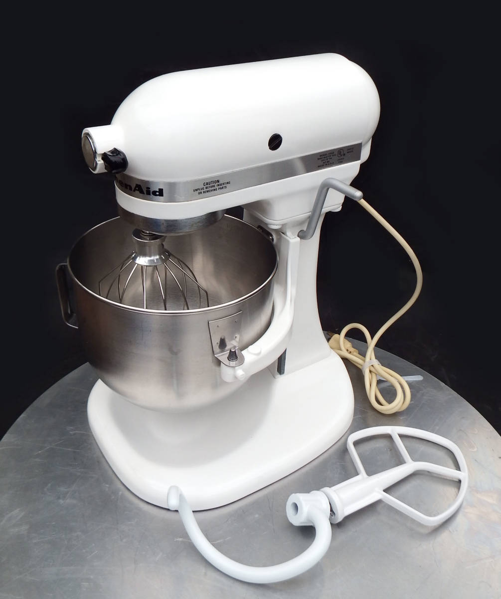 White Kitchenaid Stand Mixer K5SS MIXER 300W 115V 60HZ 5QT 動作確認済みの画像2